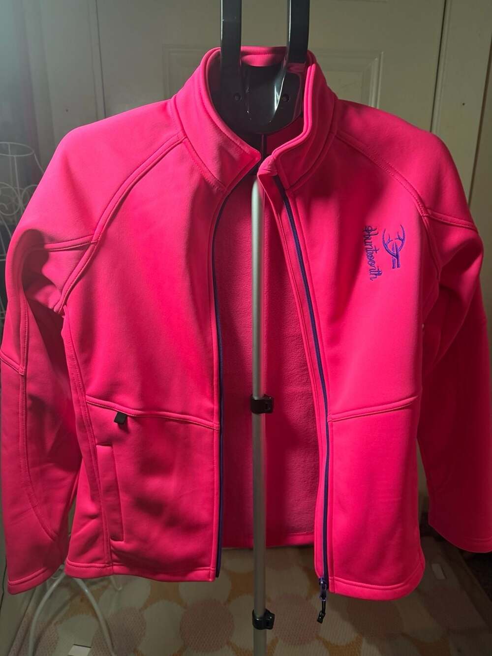 Huntworth Women's Pink Full Zip Fleece Lined Soft Shell Jacket Size S